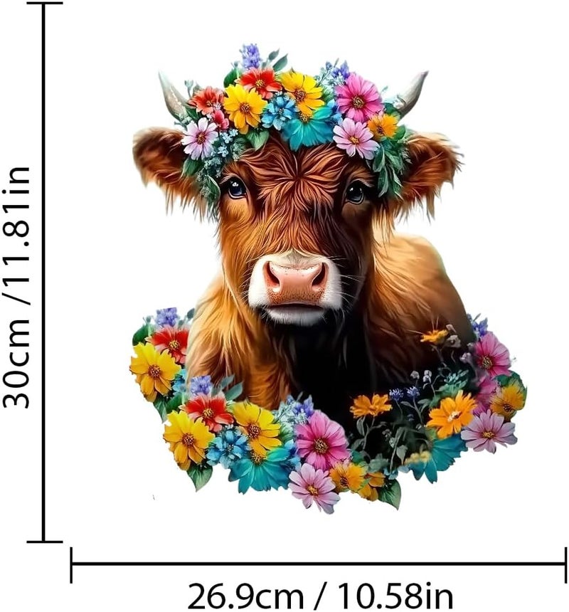 Iprokiu Funny Animal Toilet Seat Cover Decal Waterproof Cartoon Dog Cat Toilet Seat Lid Sticker Dinosaur Duck Washroom Bathroom Decal Home Wall Sticker (Cow) - Image 4